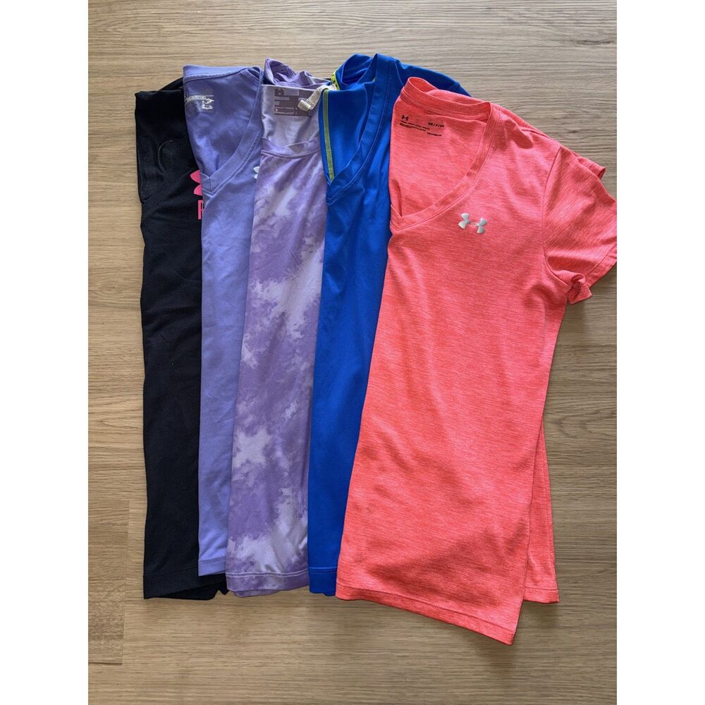 Womens Under Armour T-shirt lot of 5 Athletic Workout Tops